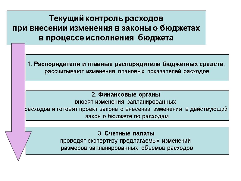 Текущий контроль расходов при внесении изменения в законы о бюджетах в процессе исполнения 